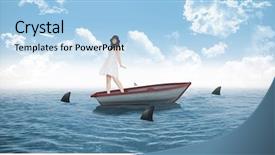  Presentation with sharks - Theme consisting of twirl - woman twirling in her pretty background and a light blue colored foreground