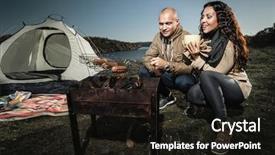  Presentation with rest - Slide deck having twirl - young couple having rest outdoor background and a wine colored foreground