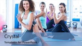  Presentation with spine - Amazing slide set having twist - portrait of cheerful women doing backdrop and a teal colored foreground