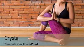  Presentation with benefits of yoga - Slides enhanced with twist - woman practicing yoga background and a coral colored foreground