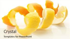  Presentation with citrus reticulata - Audience pleasing slide deck consisting of twist of citrus peel backdrop and a blonde colored foreground