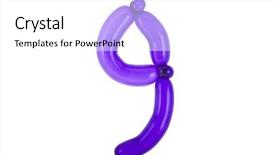  Presentation with balloon - Beautiful slides featuring twisted balloon font number part of full set number 9 backdrop and a white colored foreground