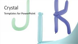  Presentation with fonts - Beautiful slide deck featuring twisted balloon fonts part of full set upper case j k and l backdrop and a white colored foreground