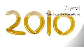  Presentation with balloons - PPT theme consisting of twisted-balloons-to-form-2010 background and a white colored foreground