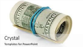  Presentation with bills - Beautiful presentation theme featuring twisted bundle 100 dollar bills backdrop and a white colored foreground