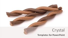  Presentation with dog bone chewing - Audience pleasing PPT theme consisting of twisted-dog-chew-sticks-isolated backdrop and a lemonade colored foreground