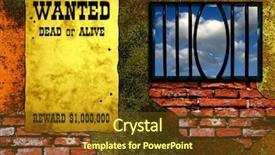  Presentation with wanted poster - Beautiful presentation design featuring twisted grating vintage wanted poster backdrop and a tawny brown colored foreground