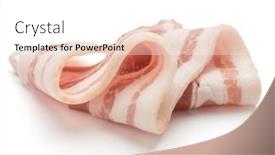  Presentation with pork bacon - PPT layouts with twisted-pieces-of-pork-farmer background and a white colored foreground
