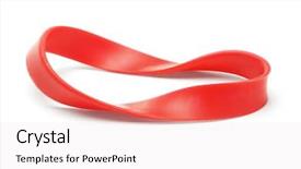  Presentation with rubber - Cool new PPT theme with elasticity - twisted red rubber wrist band backdrop and a sky blue colored foreground