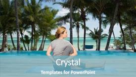  Presentation with yoga - Presentation featuring twisted tree - woman making yoga in twist background and a teal colored foreground