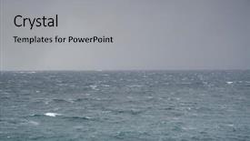  Presentation with stormy sea waves - Cool new slide deck with twister - beautiful stormy sea abstract natural backdrop and a light gray colored foreground