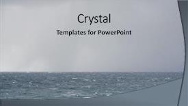  Presentation with stormy sea waves - PPT theme enhanced with twister - beautiful stormy sea abstract natural background and a light gray colored foreground