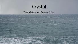  Presentation with stormy sea waves - Theme consisting of twister - beautiful stormy sea abstract natural background and a light gray colored foreground