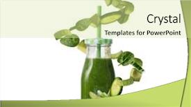  Presentation with healthy drink - Cool new theme with twister - smoothie drink with vegetable flying backdrop and a blonde colored foreground
