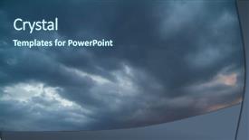  Presentation with rain clouds - Audience pleasing presentation theme consisting of twister autumn sky with dark backdrop and a ocean colored foreground