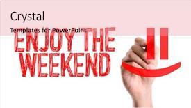  Presentation with weekend - Amazing presentation design having twitter - hand with marker writing enjoy backdrop and a coral colored foreground