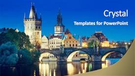  Presentation with pray time - Slide deck consisting of twlight - charles bridge in sunset time background and a  colored foreground
