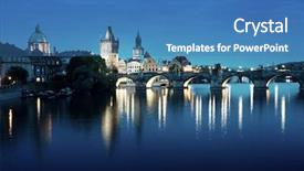  Presentation with pray time - PPT layouts consisting of twlight - charles bridge in sunset time background and a  colored foreground