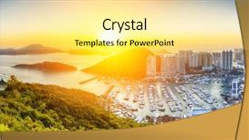  Presentation with hong kong - Beautiful presentation theme featuring twlight - hong kong beautiful sunset aberdeen backdrop and a blonde colored foreground