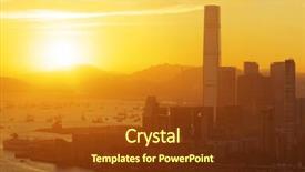  Presentation with office buildings - Theme enhanced with twlight - hong kong sunset with office background and a  colored foreground