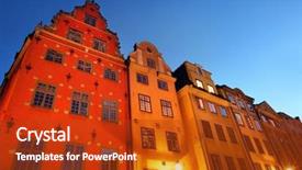  Presentation with dj night party - Audience pleasing slide deck consisting of twlight - stortorget square at night stockholm backdrop and a crimson colored foreground