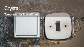  Presentation with switches - Presentation having two abstract electric switches on wall background and a gray colored foreground