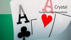  Presentation with casino - Slide deck consisting of two aces on a green background and a sky blue colored foreground