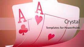  Presentation with casino - Presentation design having two aces on a green background and a lemonade colored foreground