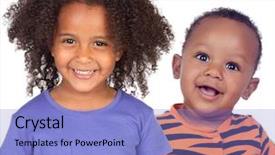  Presentation with african children - PPT theme having two adorable african children smiling background and a  colored foreground