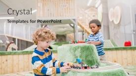  Presentation with trains - Presentation featuring two-adorable-little-boys background and a lemonade colored foreground