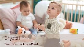  Presentation with toddlers - Slide deck with two-adorable-toddlers-sitting background and a mint green colored foreground