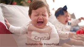  Presentation with toddlers - Presentation theme having two-adorable-toddlers-sitting background and a coral colored foreground