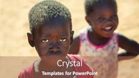  Presentation with african children - Colorful presentation enhanced with two-african-children backdrop and a violet colored foreground