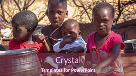  Presentation with african children - Audience pleasing presentation theme consisting of two-african-children backdrop and a tawny brown colored foreground