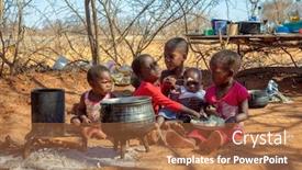  Presentation with african children - Colorful presentation enhanced with two-african-children backdrop and a coral colored foreground