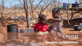  Presentation with african children - Audience pleasing slide set consisting of two-african-children backdrop and a coral colored foreground