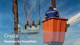  Presentation with electrician - Beautiful slide set featuring two-african-electrician backdrop and a seafoam green colored foreground