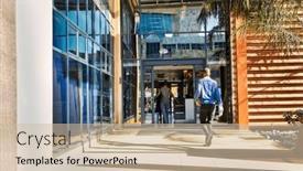  Presentation with metropolitan - Slide set featuring two-african-people-walking background and a soft green colored foreground