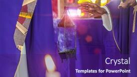  Presentation with church altar - Amazing presentation design having two-african-priests backdrop and a violet colored foreground