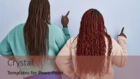  Presentation with octagon two mma fighters standing - Theme featuring two-african-woman-standing-over background and a tawny brown colored foreground