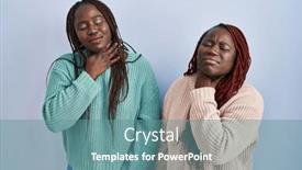  Presentation with sore throat - PPT theme consisting of two-african-woman-standing-over background and a seafoam green colored foreground