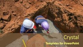  Presentation with concrete construction - Slides with two-african-workers-pouring-concrete background and a  colored foreground