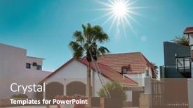  Presentation with residential - PPT theme with two-african-workers-trimming background and a coral colored foreground