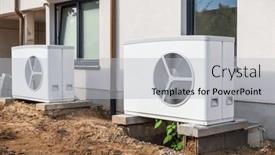  Presentation with energy air - Presentation theme having two-air-source-heat-pumps and a light gray colored foreground