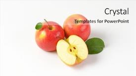  Presentation with leaves - Slide deck enhanced with two and a half apples background and a sky blue colored foreground
