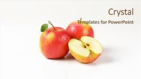  Presentation with half white and half bright coloured - Slide deck enhanced with two and a half apples background and a  colored foreground