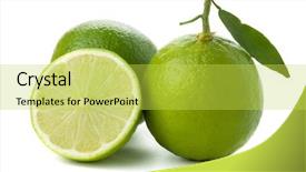  Presentation with lime - PPT layouts enhanced with two and half ripe limes background and a yellow colored foreground