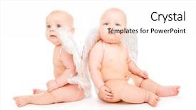  Presentation with angel baby - Cool new presentation theme with two angelic baby friends backdrop and a sky blue colored foreground