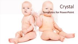  Presentation with babies - Beautiful PPT layouts featuring two angelic chubby babies backdrop and a sky blue colored foreground