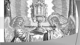  Presentation with angels - Colorful slide set enhanced with two-angels-with-a-monstrance backdrop and a light gray colored foreground